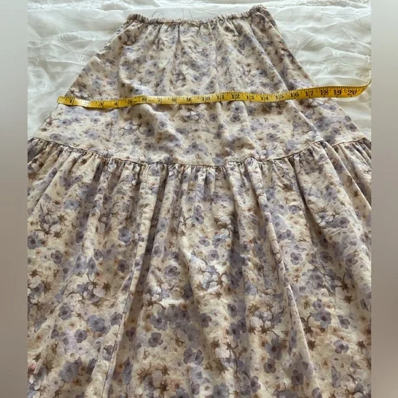 H&M Lin Melange Womens XS Multi-Color Floral Ballerina Length Skirt - Picture 4 of 9
